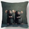 Süße Maus doppelseitiger dekorativer Kissenbezug Oster-Thema Tiermuster Kissenbezug für Sofa Bett Heimdeko