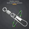 50pcs with Interlock Snap Fishhook Lure Connector Stainless Steel Fish Interlock Snap  Fishing