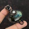 Labradorite Pendant Rainbow Moonstone Pendant Copper Wire Wrapped Pendants Natural Gemstone Pendant Handmade Pendant Copper Jewelry For Gift