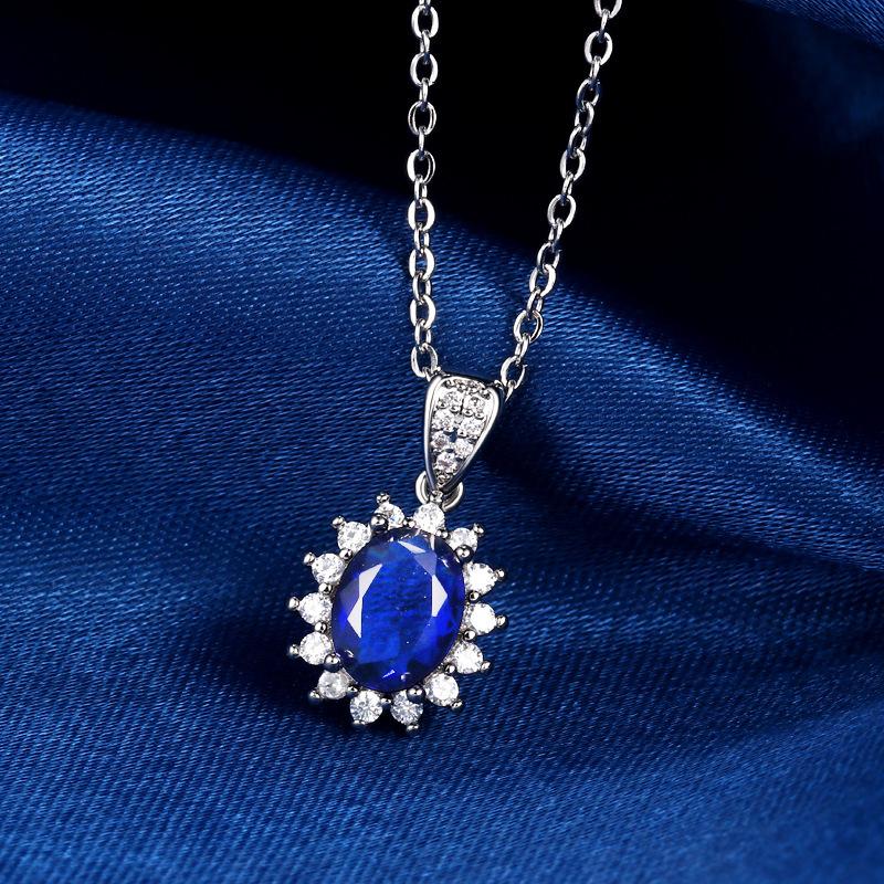 925 Silver Necklace For Women Round Pendent Sparkling Pave CZ Necklace Fashion Anniversary Birthday Jewelry Gifts N755