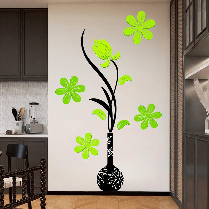 Moderner floraler Wandsticker Elegantes Vasendesign für Wohnzimmer Flur Eingang Heimdekoration