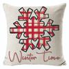New Christmas Linen Pillow Cover Simple Sofa Pillow Home Printed Cushion Cover
