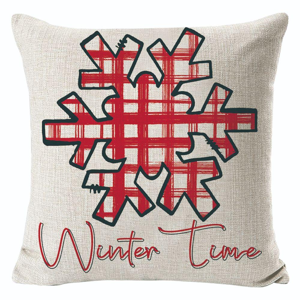 New Christmas Linen Pillow Cover Simple Sofa Pillow Home Printed Cushion Cover