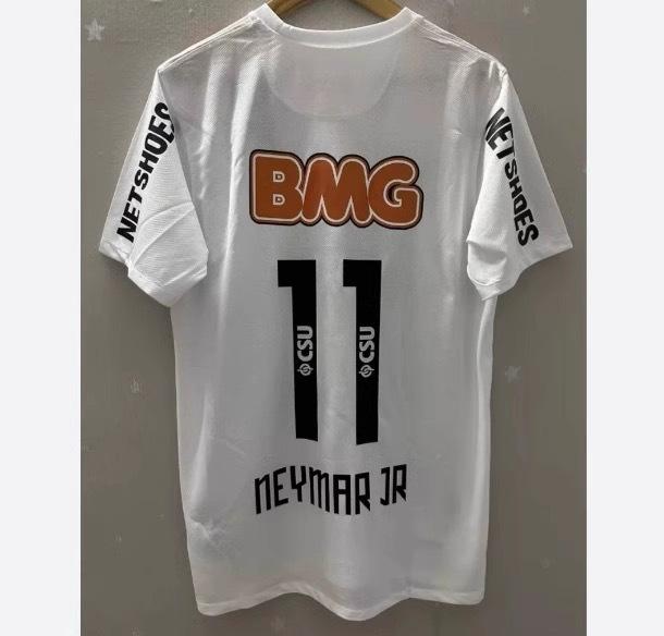 2012/13 Season Santos Jersey No. 11 Neymar Home White Short-sleeved Retro Commemorative Football Jersey