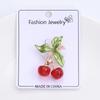Crystal Cherry Brooch Pins Rhinestone Brooches Wedding Party Jewelry Gifts Lapel