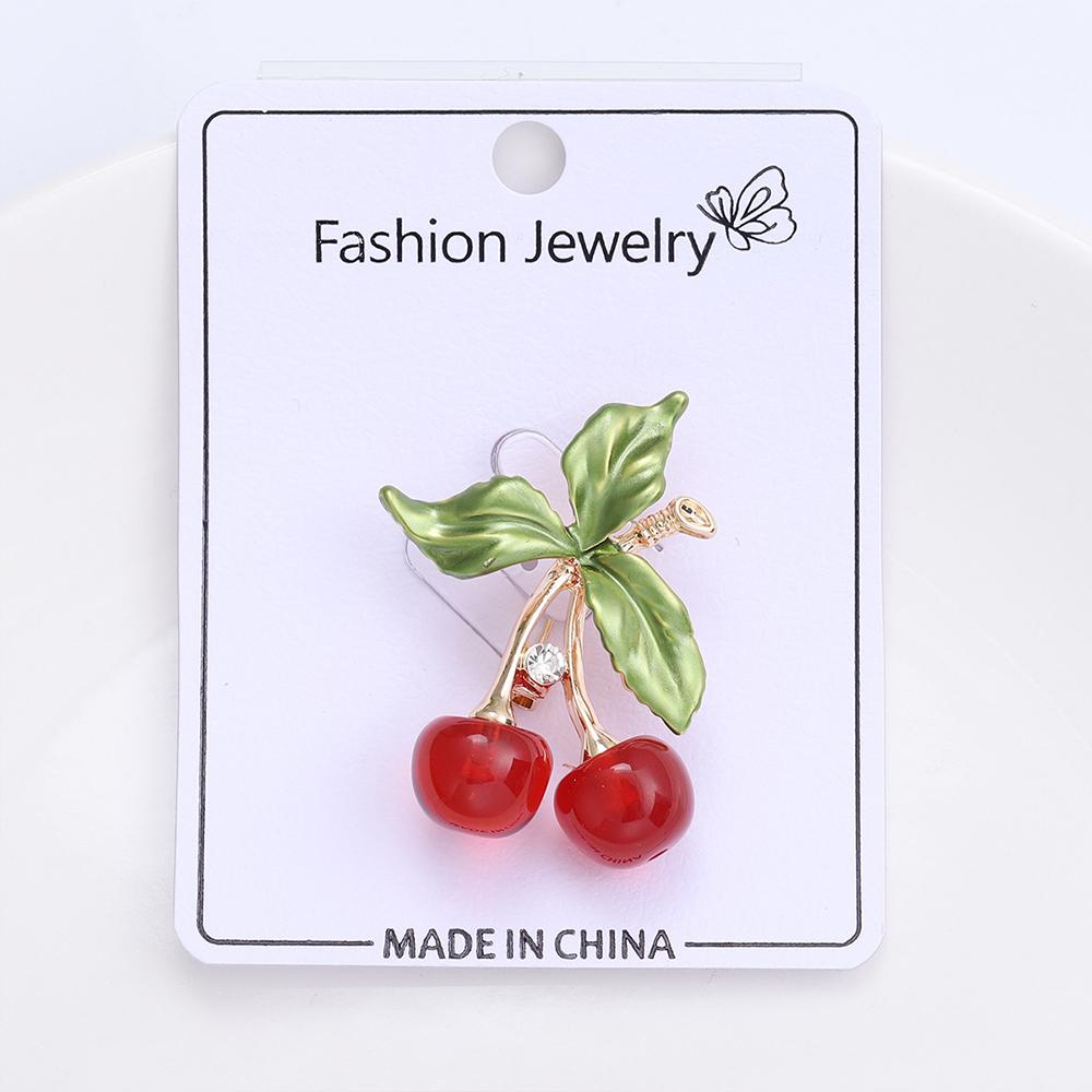 Crystal Cherry Brooch Pins Rhinestone Brooches Wedding Party Jewelry Gifts Lapel