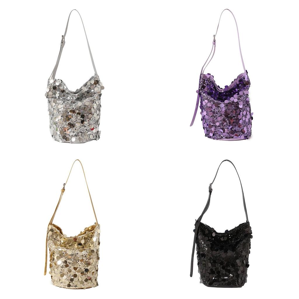 Shimmer Chain Shoulder Bag With Magnetic Closure For Casual Night Out