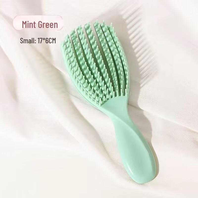 Shell Hollow Fluffy Styling Comb: Anti-Static, Gentle on Hair, Scalp Massaging Rib Comb for Dry & Wet Use.