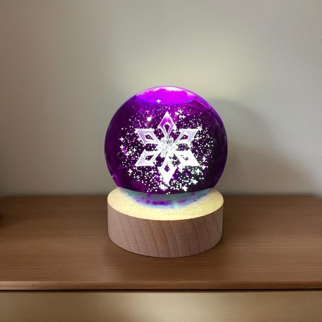 1ks 3D křišťálová koule pro sněhové sochařství, USB noční světlo, vhodné pro dekoraci v ložnici a obývacím pokoji, pro Den otců/Mo