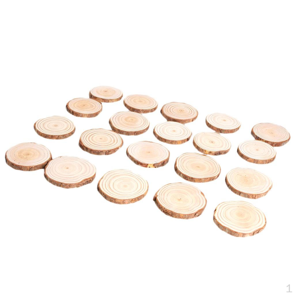 Round Pine Wood Slices For Wedding Decor 20Pack
