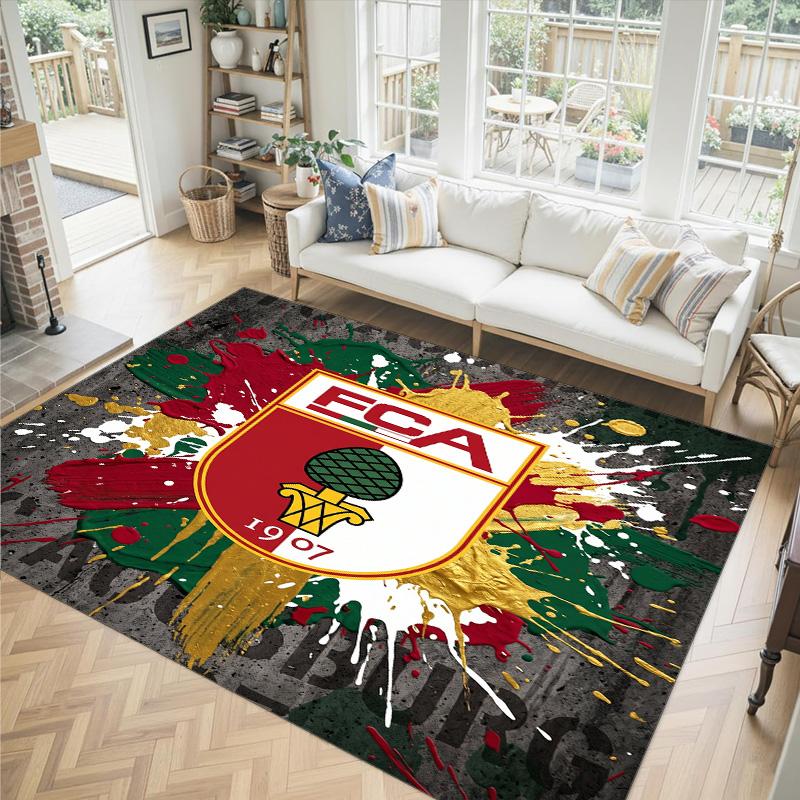 FC Augsburg FC Design Crystal Velvet Carpet Cozy Non?Slip Printed Rug For Bedroom Living Room Entrance