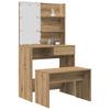 Vanity Table Set with LED Lights Artisan Oak Engineered Wood