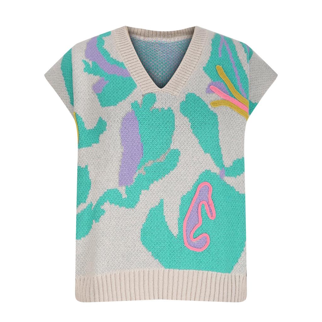 Women's Threaded V-neck Sweater Fashion Knitted Vest