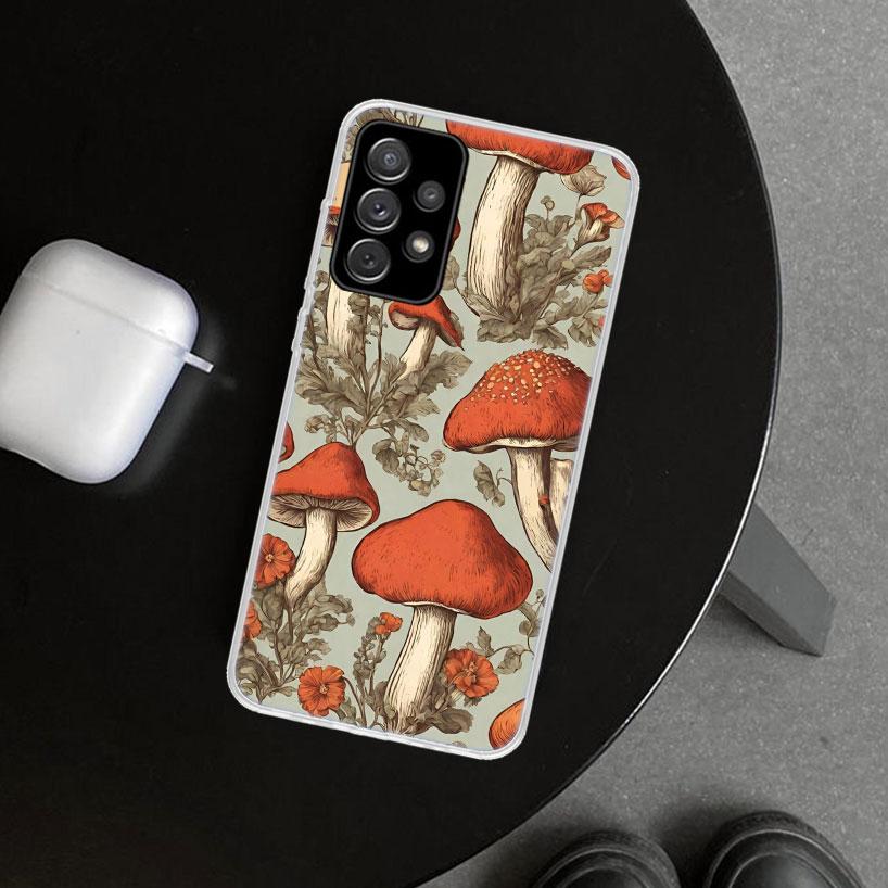 Colorful Mushroom Phone Case Cover for Samsung Galaxy A12 A22 A32 A52 A72 A02S A51 A50S A31 A20S A10S Note 20 Ultra 10 Plus Gala