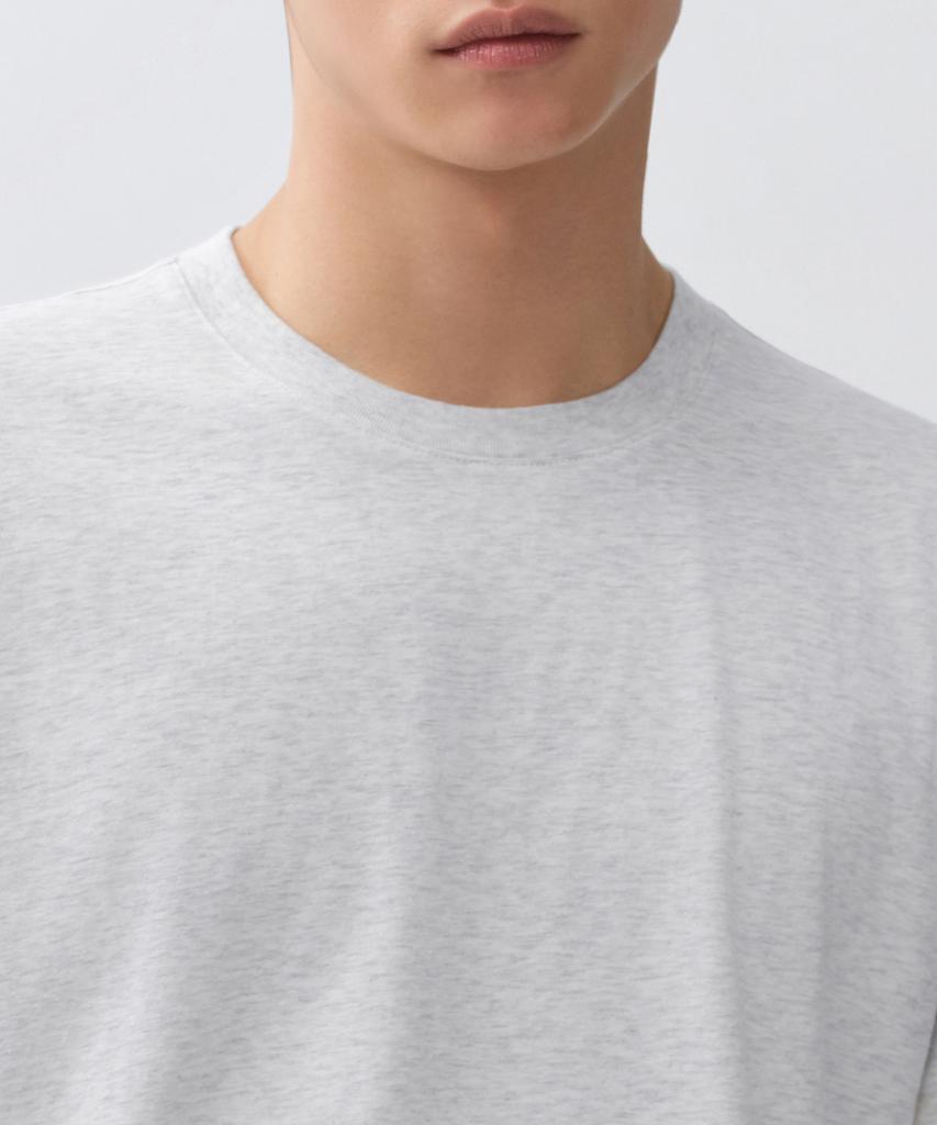MUSINSA STANDARD [Cooltandard] Regular Crew Neck T-Shirt [Melange Light Gray]