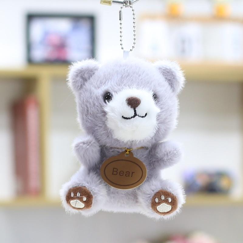 Flower Bear Pendant Cute Ribbon Bear Plush Toy Doll Bag Hanging Doll Keychain Doll