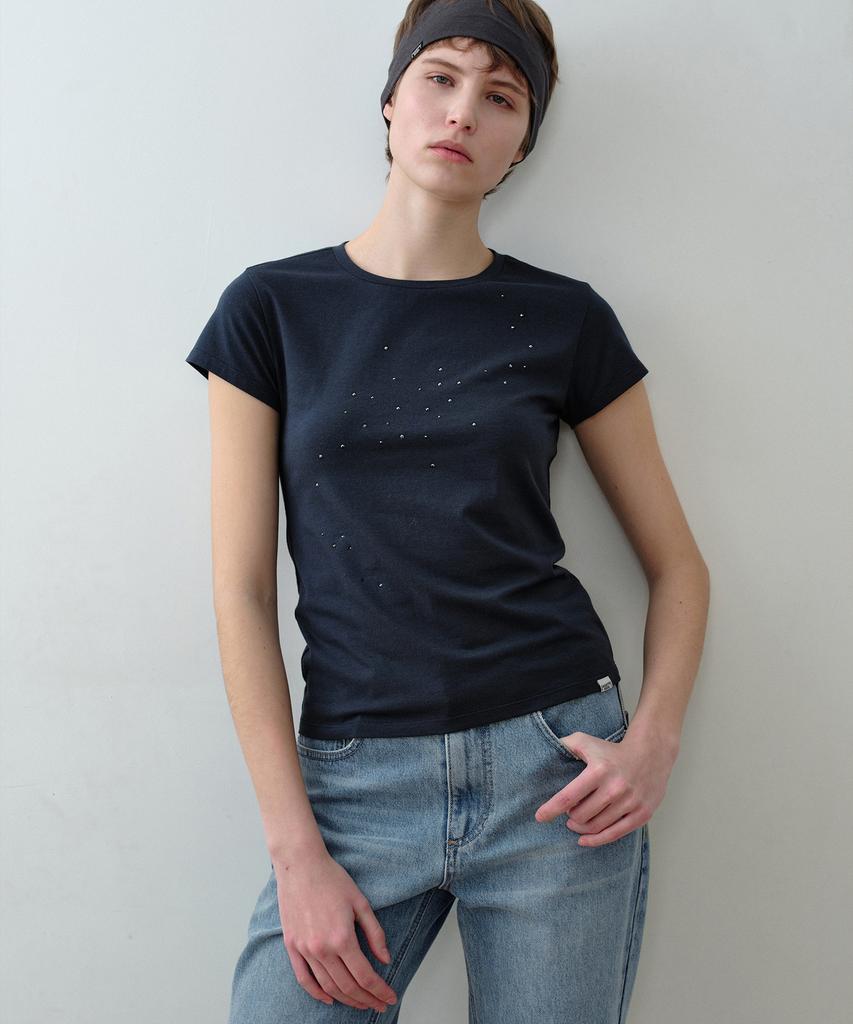 Simeteuligpeosenteu Sprinkled Stars T-Shirt / Navy