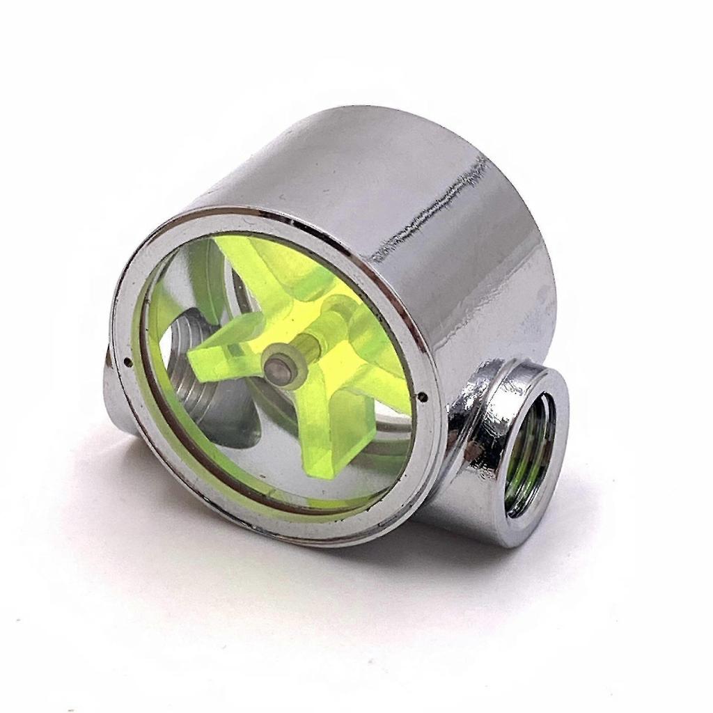 Water Flow Indicator, Standard Female To Female Thread Sight Flow Indicator Water Cooling Flow Indicator(1pc, Yellow) -t