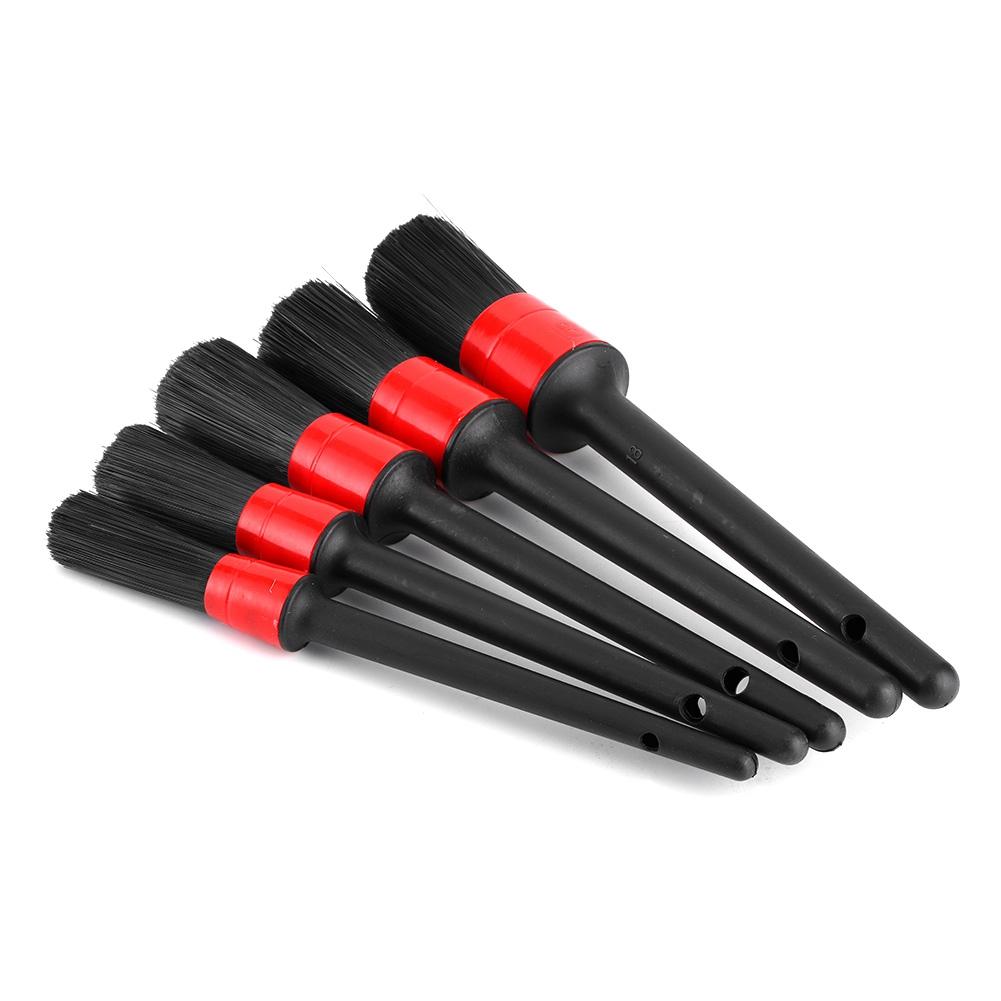 5pcs Car Detailing Brush Dry Wet Dual Use Cleaning Washing Hair Brushes Portable Auto Detail Tool