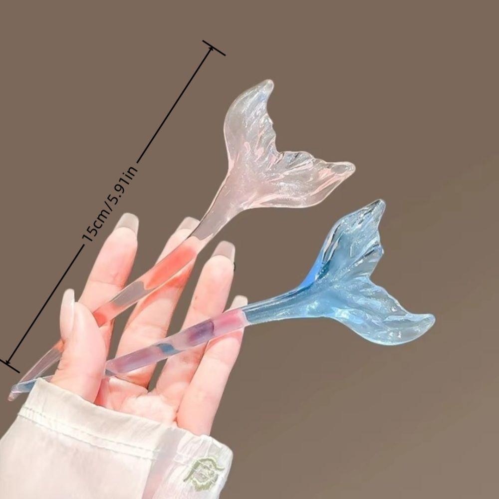 Transparent Hair Sticks Blue Women Scrunchie Headwear New Fish Tail Hairpin
