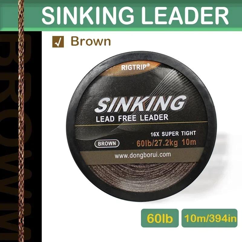 

Леска для ловли карпа 10 м/60 фунтов, бессвинцовый поводок, 16X, суперплотное волокно ПТФЭ для карповой оснастки, оснастки Chod Helicopter, грубая леска для ловли карпа