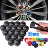 17mm/19mm/21mm 20ks Krytky matic kol auta Ochranné kryty Krytky Auto Hub Kryt šroubů Černá Krytka matice šroubu auta Dekorace pneumatiky