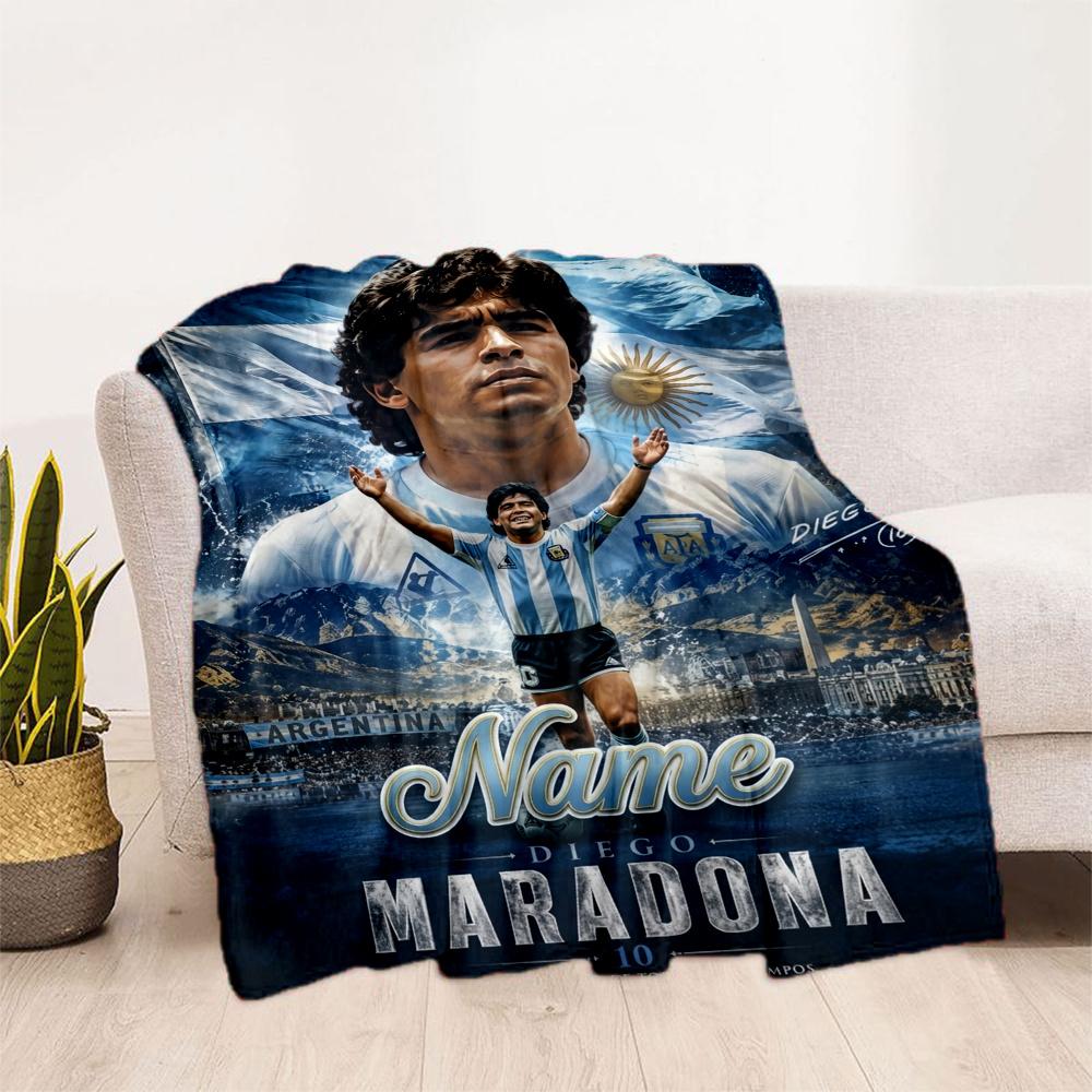 Lionel Messi Diego Maradona Fußballlegende Personalisieren Sie Ihren Namen Decke Überwurf Personalisierbare Decke Weich Warm Gemütlich Vielseitig Für Bettwäsche Meeresufer Sofa C