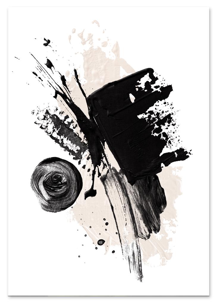 Plakat abstrakcja czarny róż