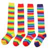 Rainbow Striped Long Tube Socks Over-the-Knee Socks Women Festival Party Costume Accessories Performance Dance Colorful Striped Socks Wholesale