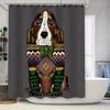 Colorful Dog Print Shower Curtain Set Unique Boho Decor For Your Bathroom Size: 72X84 Inches