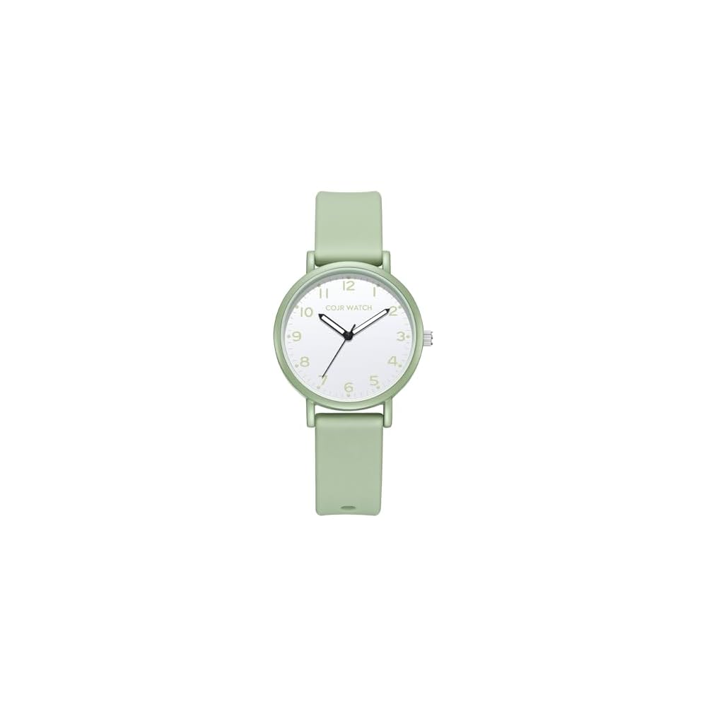 Test Watch Analog Simple Quiet Second Hand Waterproof Unisex Green