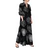 Printed Abayas Kaftans for Women Girls Elegant Dubai Moroccan Kaftan Dresses Abayas Fashion Long Sleeve Muslims Dresses