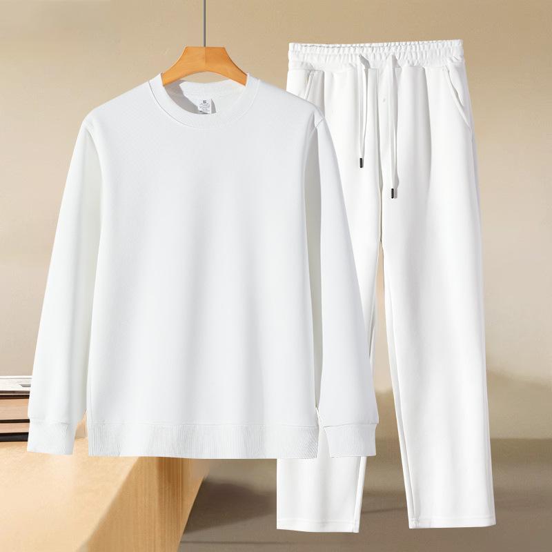 

Round Neck Sweatshirt Suit Autumn and Winter Casual Men and Women Loose Pullover Versatile Couples Outfit 5XL белый