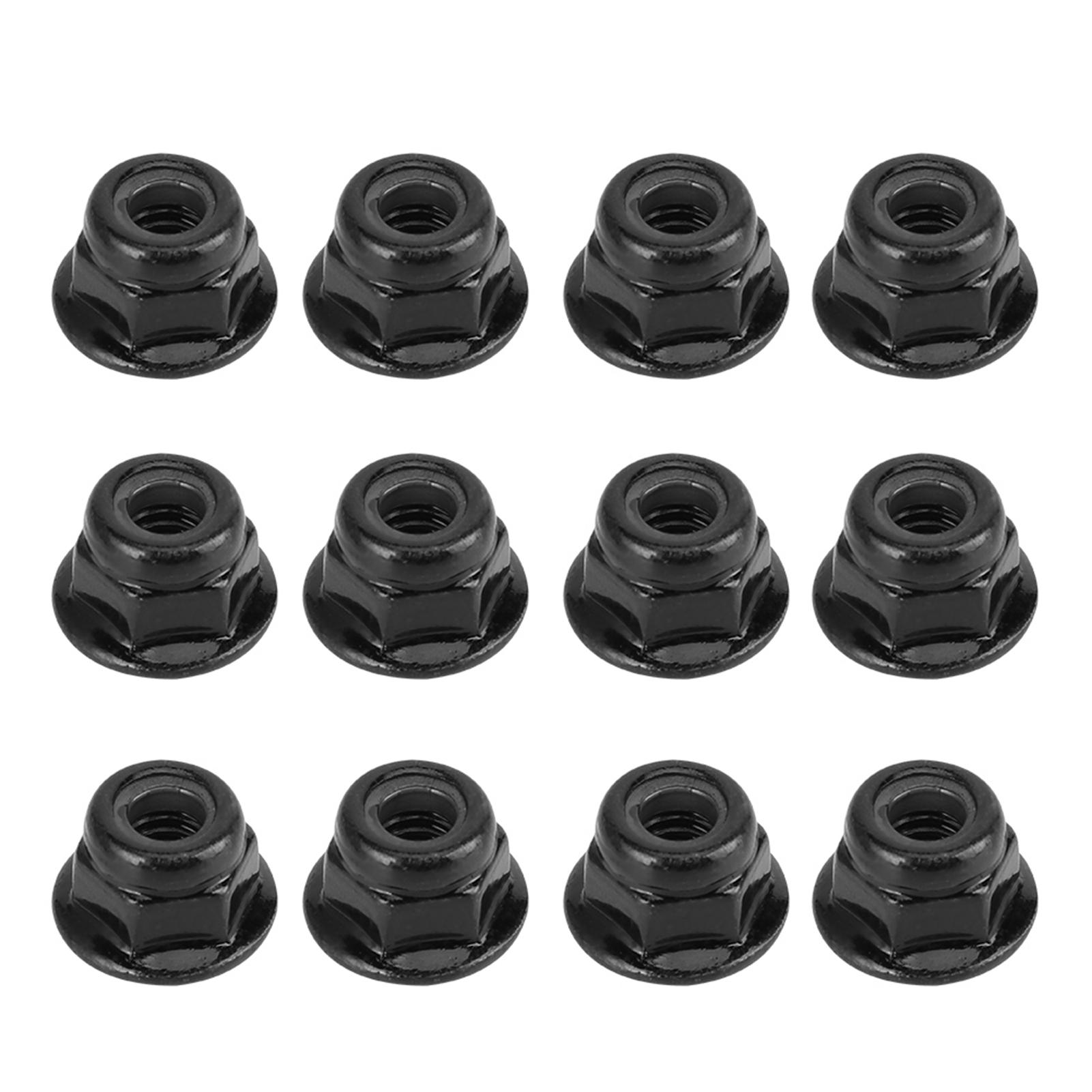 

12PCS NonSlip Tire 4mm Lock Nut for Axial Traxxas TRX4 TRX6 SCX10 1 10 RC Model Car Black чорний
