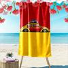 Retro Gelbes Auto Strandtuch Strandtuch Schnelltrocknend für Reisen Outdoor-Sport Joggen Strand und Schwimmen