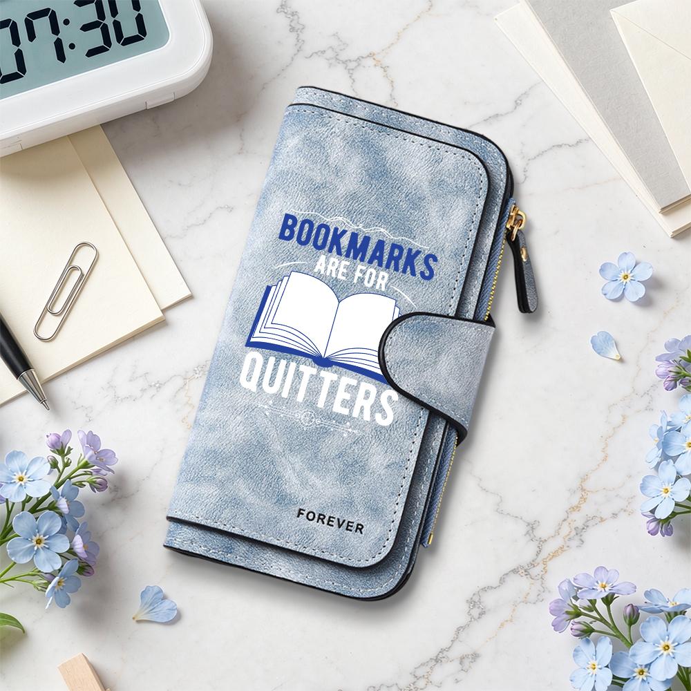 Leather Wallet Funny Book Lovers Gift Fashion Portable Card Holder for Daily Use