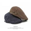 Retro Distressed Corduroy Beret: Unisex Autumn/Winter Duckbill Newsboy Cap