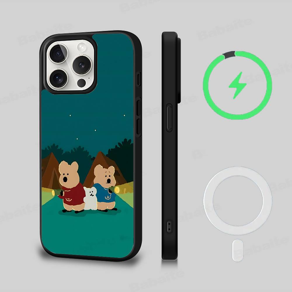 Cute Bear Quokkas Magsafe Phone Case For IPhone 16 15 14 13 12 11 17 Pro Max Plus Magnetic Wireless Cover