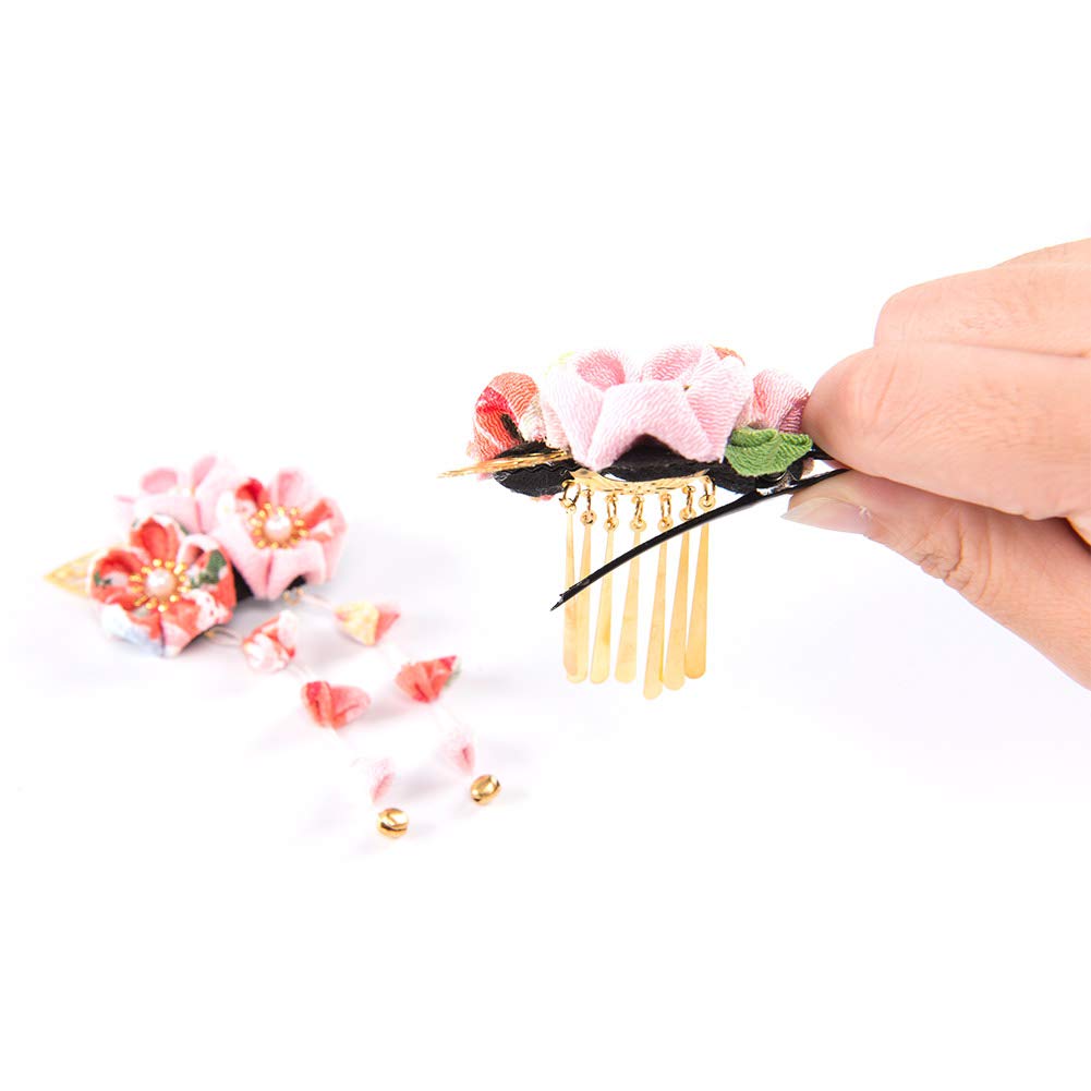 FLORICA Haarschmuck-Set für Perfekt für und Verfügt über eine Blume und eine Glocke Haar und Beinhaltet eine Aufbewahrung Erhältlich in 2 Farben 2-teilig Mädchen,