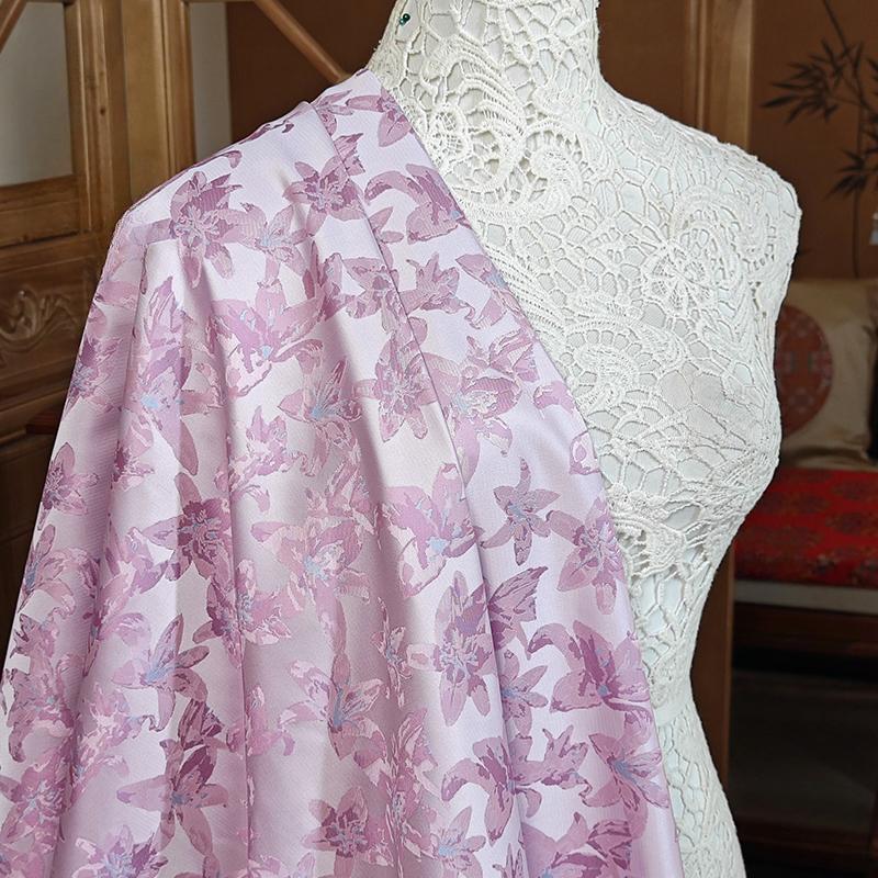 Embossed Jacquard Fabric White Beige Goldfish Design Sewing Material Cheongsam Dress Party Garment Wide 150cm Sold By Meter