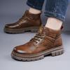 New Autumn and Winter Men's High Top Boots with Thick Sole  Increased Height  Anti Slip Warm and Wear-resistant Casual Couple's