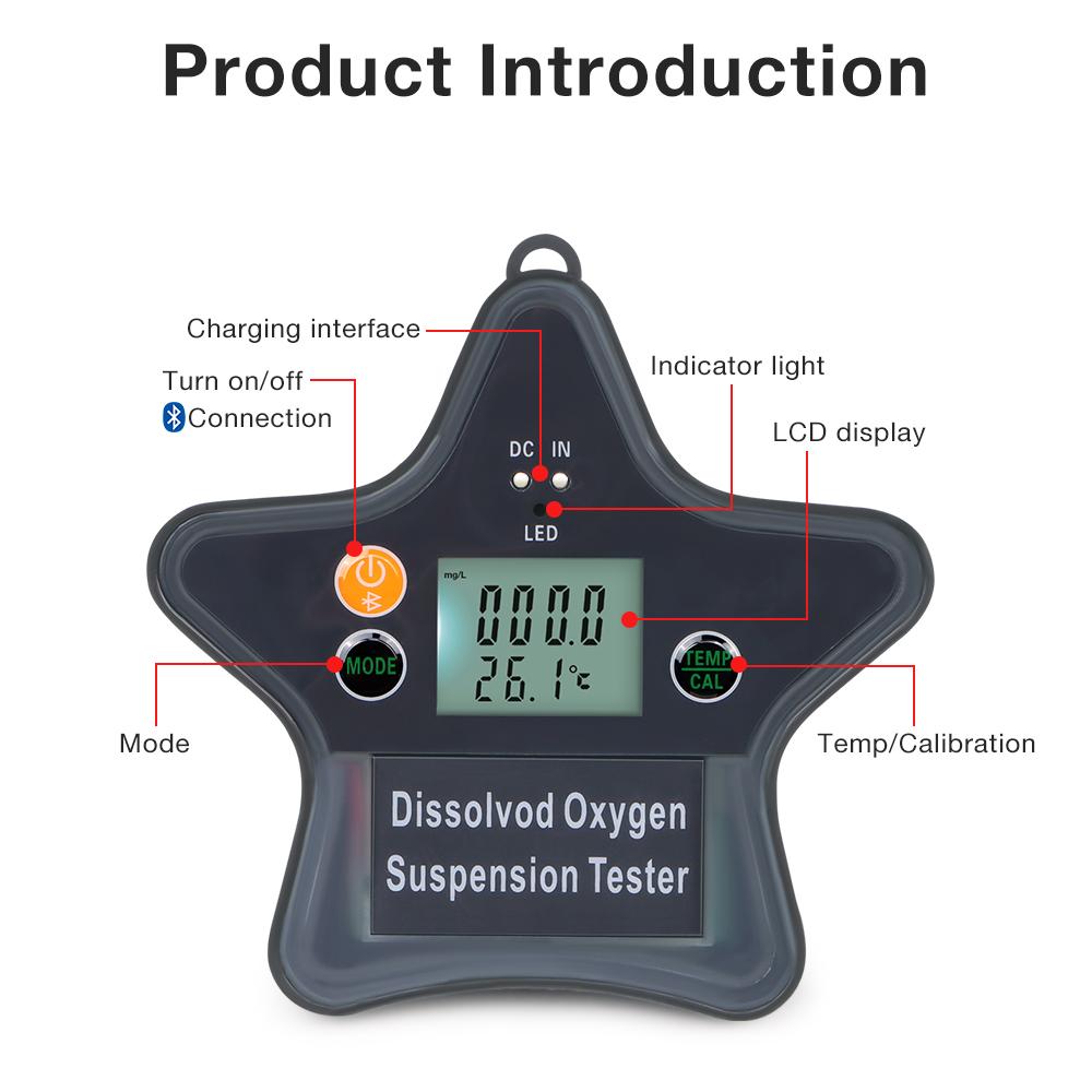 Tuya Floating Dissolved Oxygen Meter LCD Display 0-20mg/L DO Tester Water Quality Analyzer  For Fish Tank Aquaculture