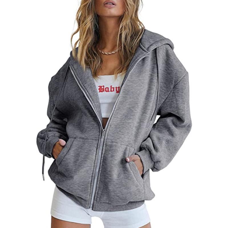 2024 Unisex Plus Velvet Hooded Sweatshirt Cardigan Zipper Windbreaker Casual Top