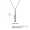 Xiaomi Vnox Stainless Steel Vertical Bar Pendant with White Zircon Necklaces for Men, Adjustable O-chain Metal Slim Dog Tag Jewelry New