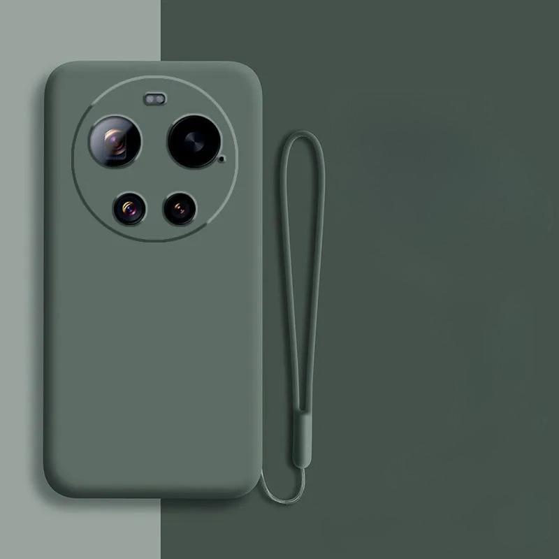 Liquid Silicone Phone Case for Xiaomi 17 Ultra Matte Shell for Xiaomi Mi 17ultra Shockproof Bumper Strap Armor Back Cover Fundas