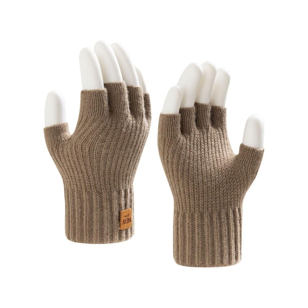 Knitted Touch Screen Gloves Touchable Screen Skiing Gloves for Outdoor Cycling Skiing кофейный