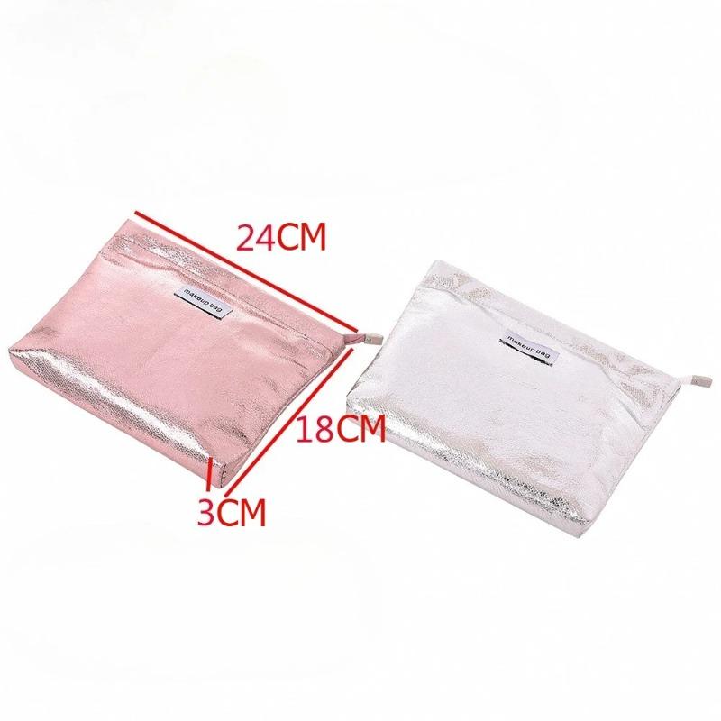 INS Fashion Shining Makeup Bag Organizer for Travel Cosmetics Toiletries for Women Large-capacity Clutch Bag Pouch Waterproof PU