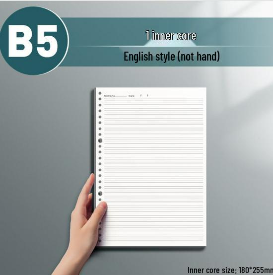 

Refillable B5 Subject Notebook with Thickened Pages and Multi-Size Ring Binder