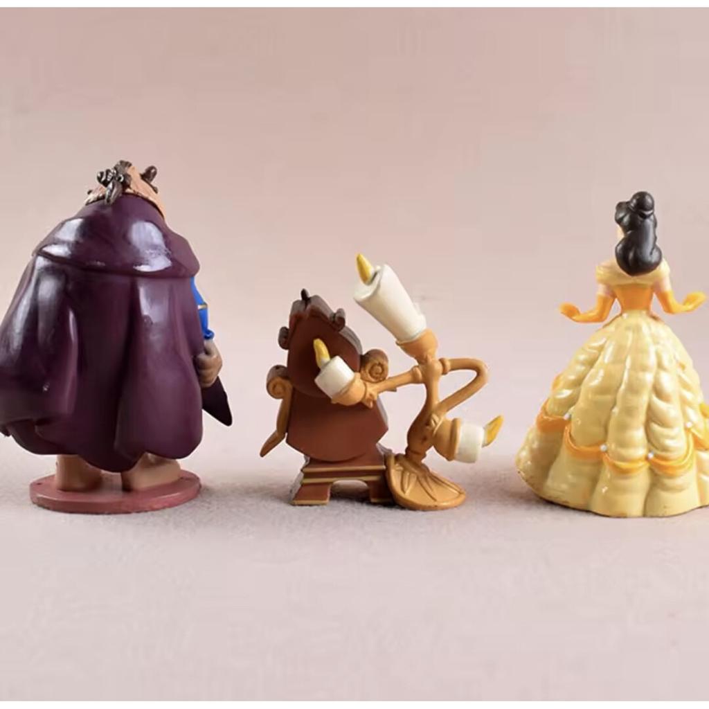 Belle en het Beest Beeldjes Set van 6, 10-12 cm Hars Verzamelaar Beeldjes, Prachtig Cadeau