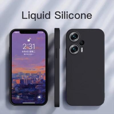 Coque Poco F5 PocoF5 Poco F 5 Pro Coque carrée en silicone liquide antichoc souple pour Xiaomi Poco F5 F 5 F5Pro PocoF5 Pro Coque de téléphone